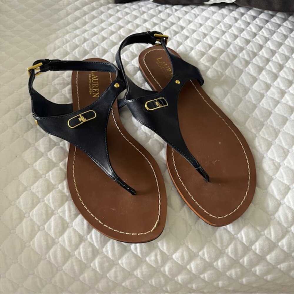 Ralph Lauren Navy Sandals - Size 9